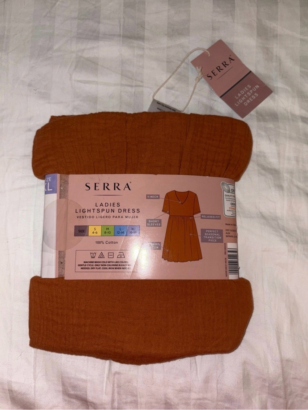 Serra Ladies Lightspun Midi Dress - Rust